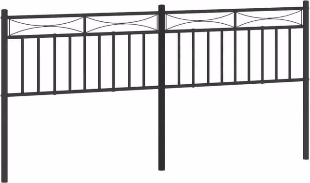 Berkfield Home Classic Metal Headboard in Black, 193 cm
