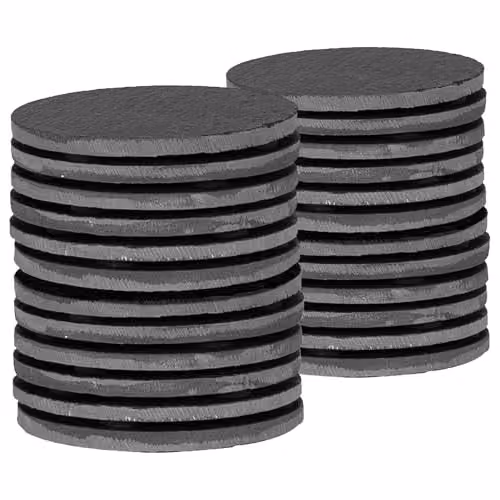 Argon Tableware Round Black Slate Coasters, 24 Piece Set with Holder, Diameter: 10 cm – 1