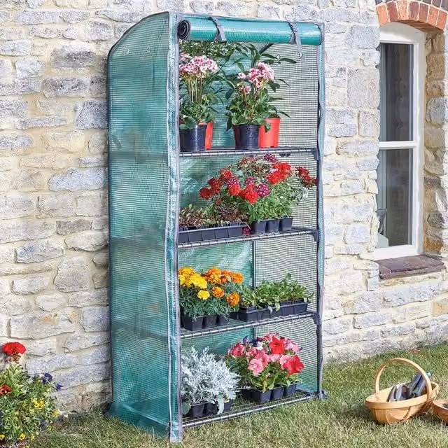 mysmartbuy Gro-Zone Green Freestanding Greenhouse with 4 Shelves, H 170 cm x W 80 cm x D 50 cm