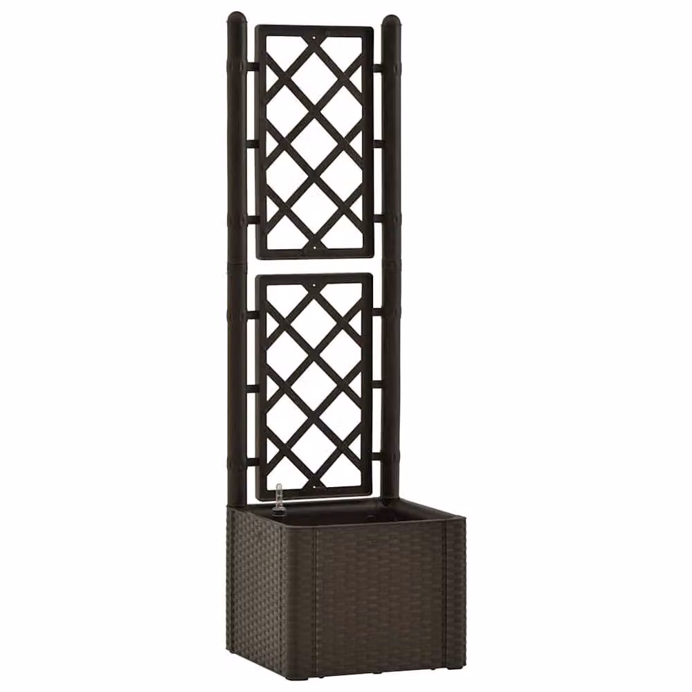 Berkfield Home Garden Raised Bed with Trellis and Self-Watering System in Dark Brown, W: 142 cm, D: 43 cm, H: 35 cm – 2