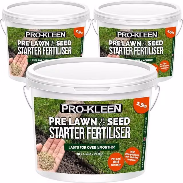 Pro-Kleens White Pre Lawn and Seed Starter Granulate Fertiliser, 7.5 l