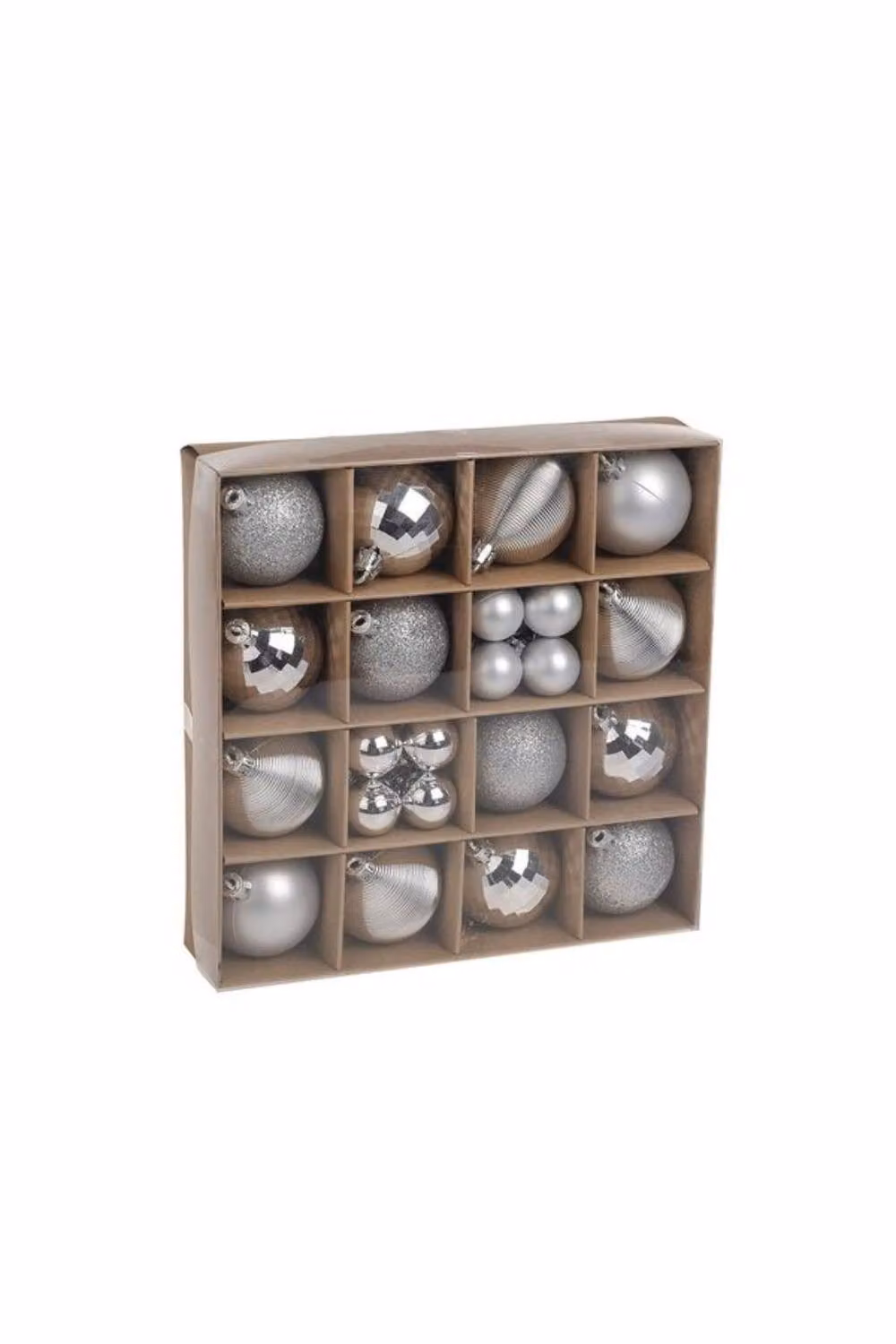 KDMD Silver Round Christmas Baubles, 30 Pack – 2