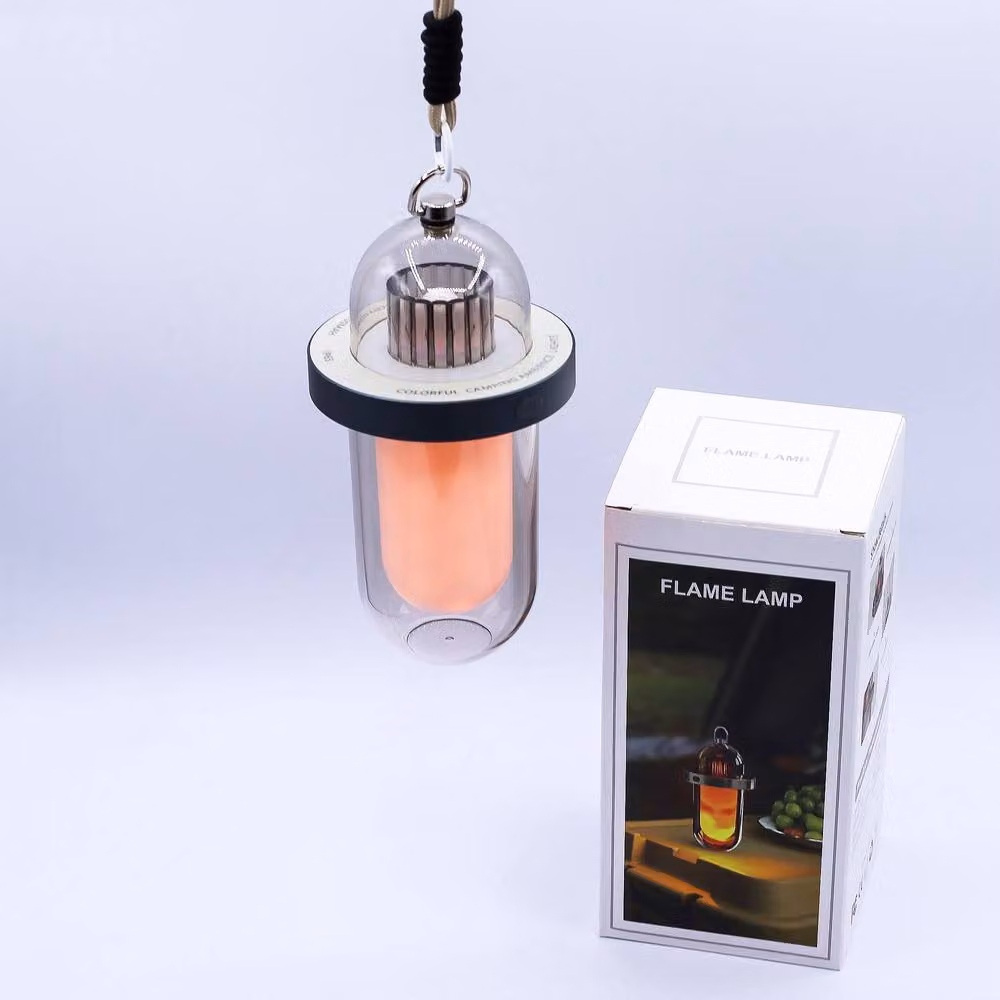 Serenityy Outdoor Flame Effect Hanging Lamp in White with Multi-Colour Lighting – 2