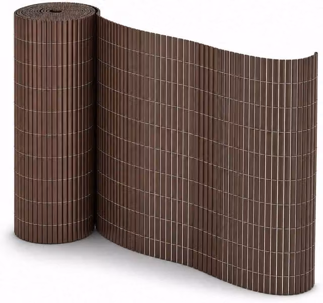 Oypla PVC Outdoor Garden Fencing Screen Roll, Brown, W: 1 m, L: 5 m – 1
