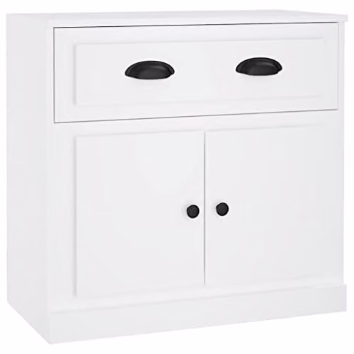 vidaXL Modern White Matt Sideboard in Engineered Wood W/D/H: 70 x 35.5 x 67.5 cm