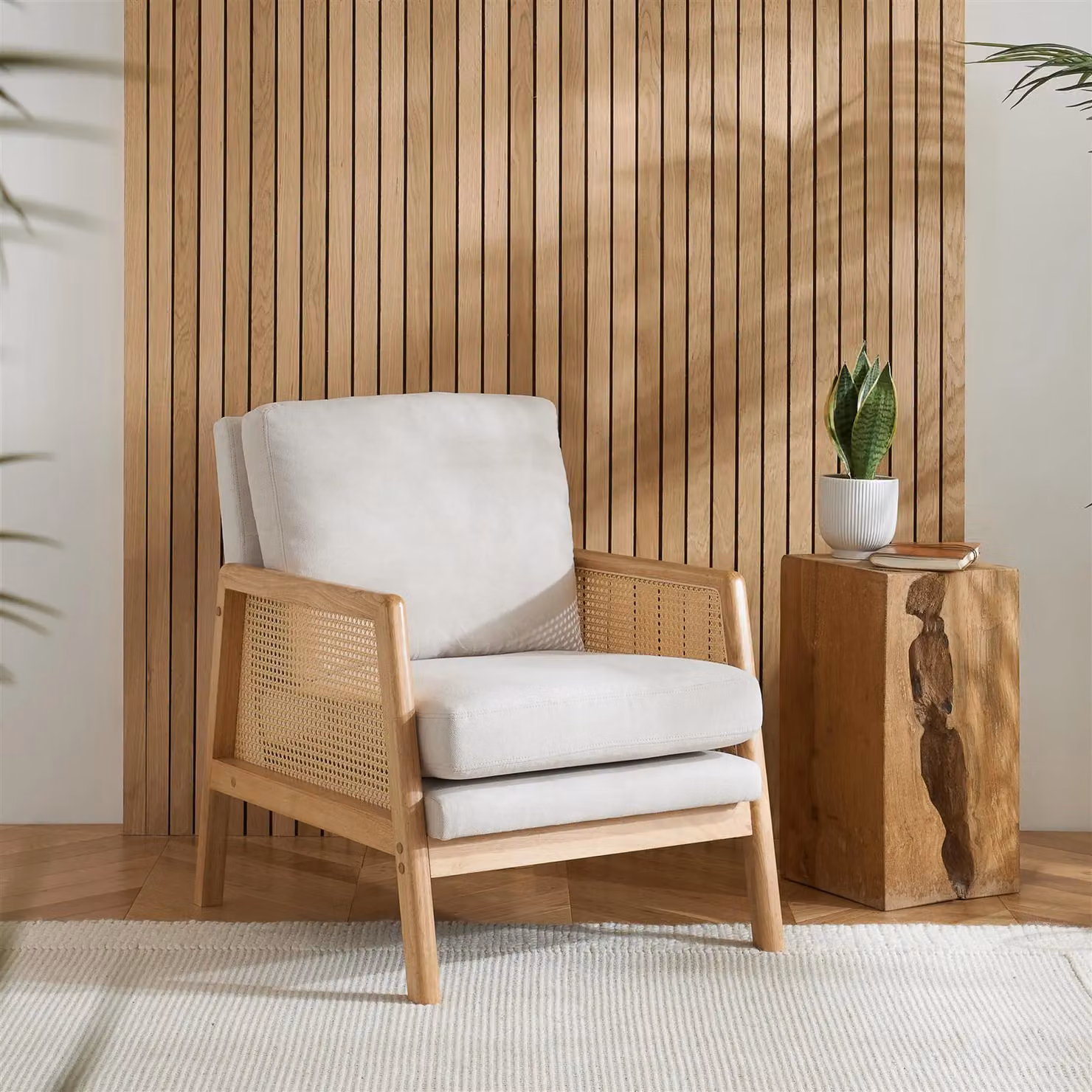 Birlea Ida White Rattan and Wood Dining Bundle with 2 Chairs – 1