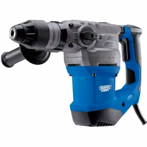 Draper 1500W SDS Plus Rotary Hammer Drill, Blue Mains Corded Electric Concrete Breaker – 1