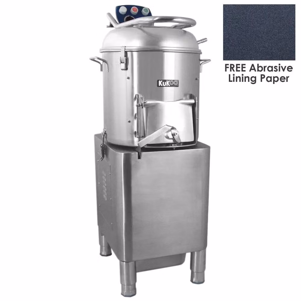 KuKoo Commercial Potato Rumbler with Timer in Silver Stainless Steel – 2