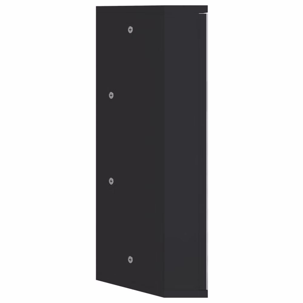 Berkfield Home Corner Bathroom Mirror Cabinet in Black, W/D/H: 30 x 24 x 60 cm – 3