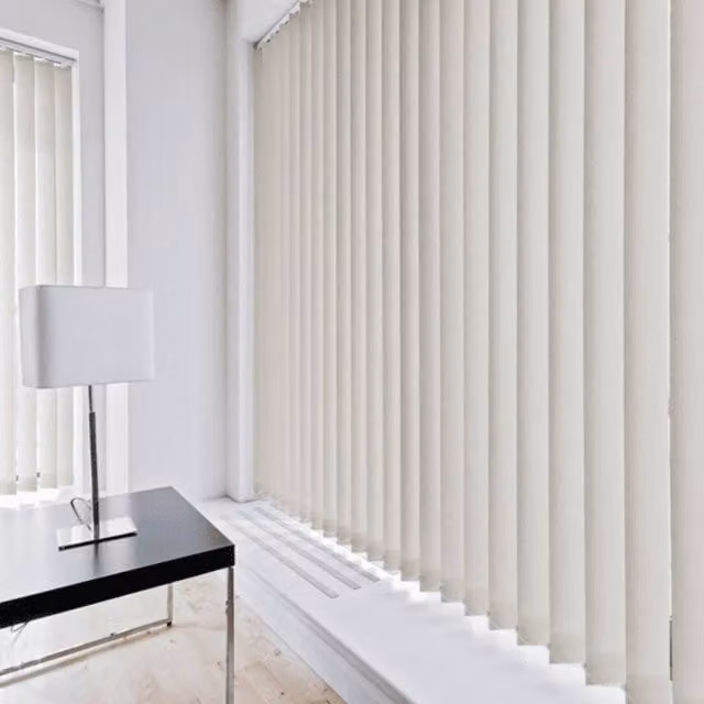 Blinds Outlet Plain Blackout Vertical Blinds in Cream, Thermal Insulating, Width: 240 cm, Height: 240 cm