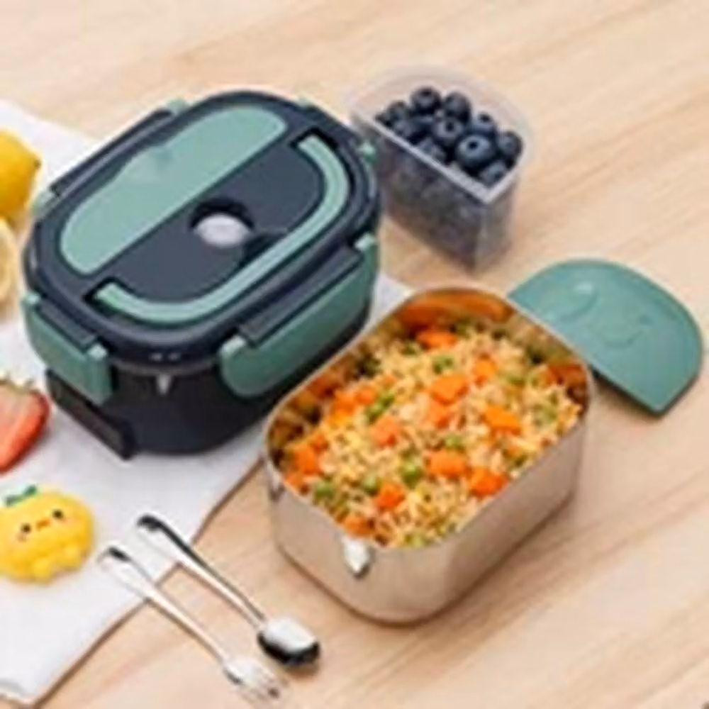 EONLION Portable Electric Car Heating Lunch Box, 12V/24V, Blue – 4