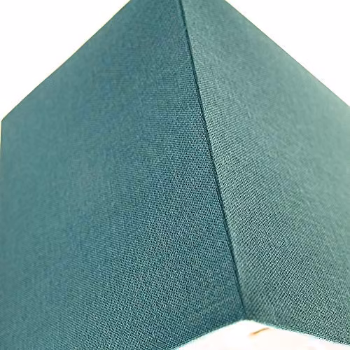 Happy Homewares Modern Rectangular Fabric and Metal Lamp Shade in Petrol Blue and White, Length: 29 cm – 3