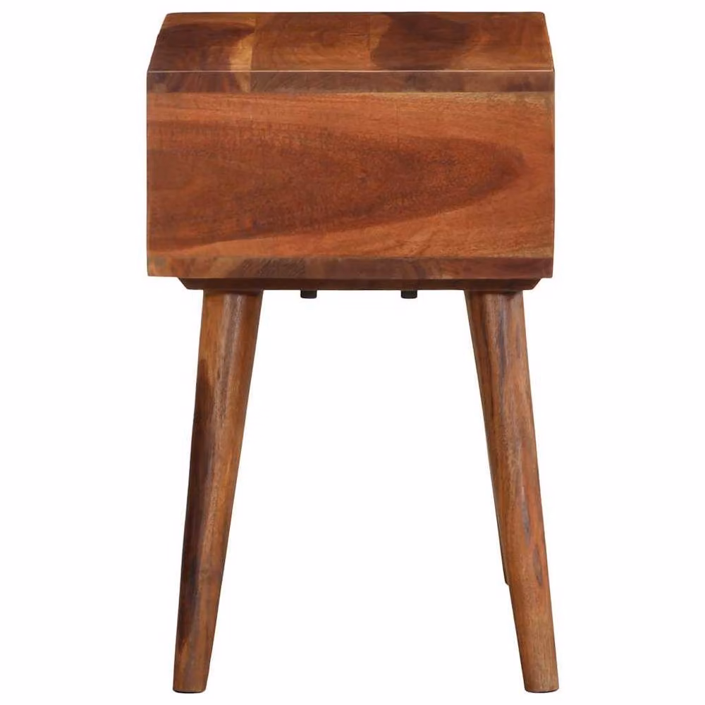 Berkfield Home Mid Century Solid Acacia Wood Side Table, Brown, W/D/H: 30 x 45 x 45 cm – 2