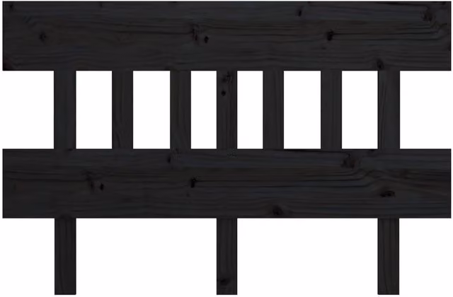 Berkfield Home Beautiful Bed Headboard in Black Solid Pine Wood, W: 163.5 cm, D: 3 cm, H: 81 cm – 1