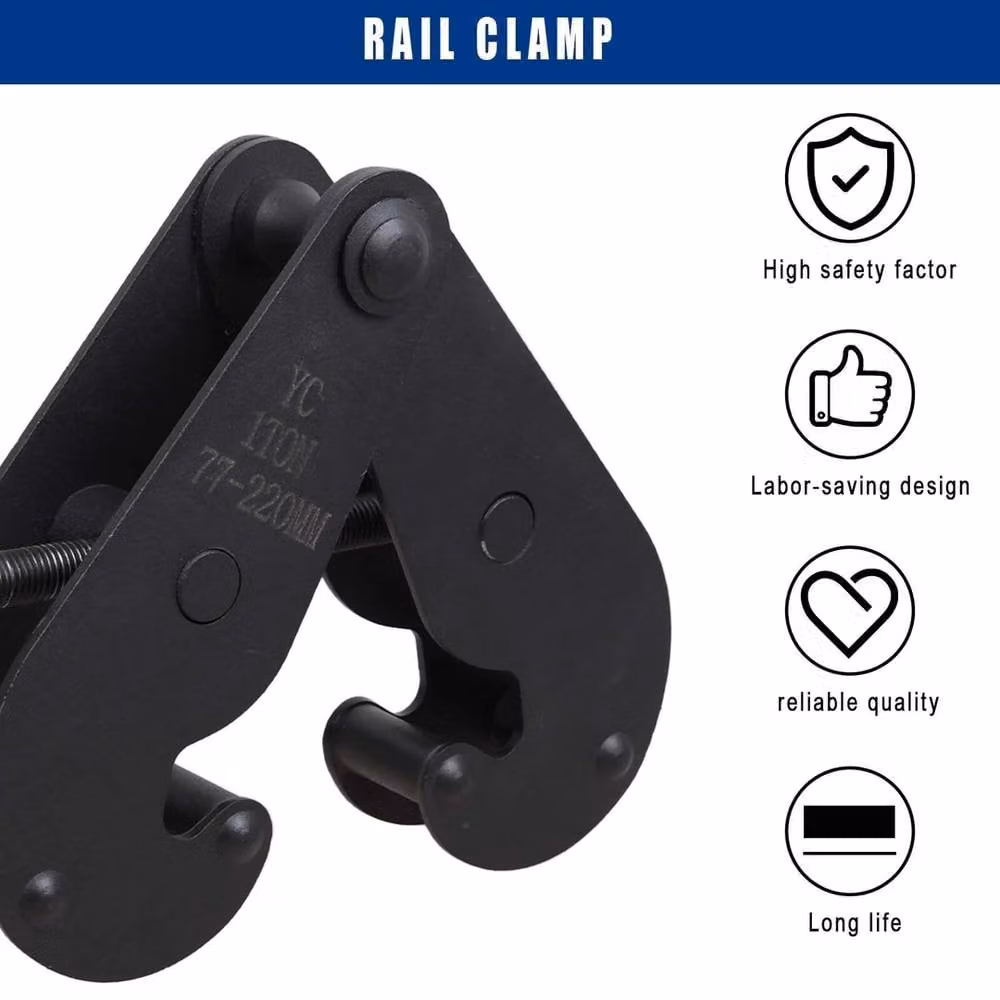 Havendro Black Steel Adjustable Girder Clamp 2200lbs (77-220mm) – 6