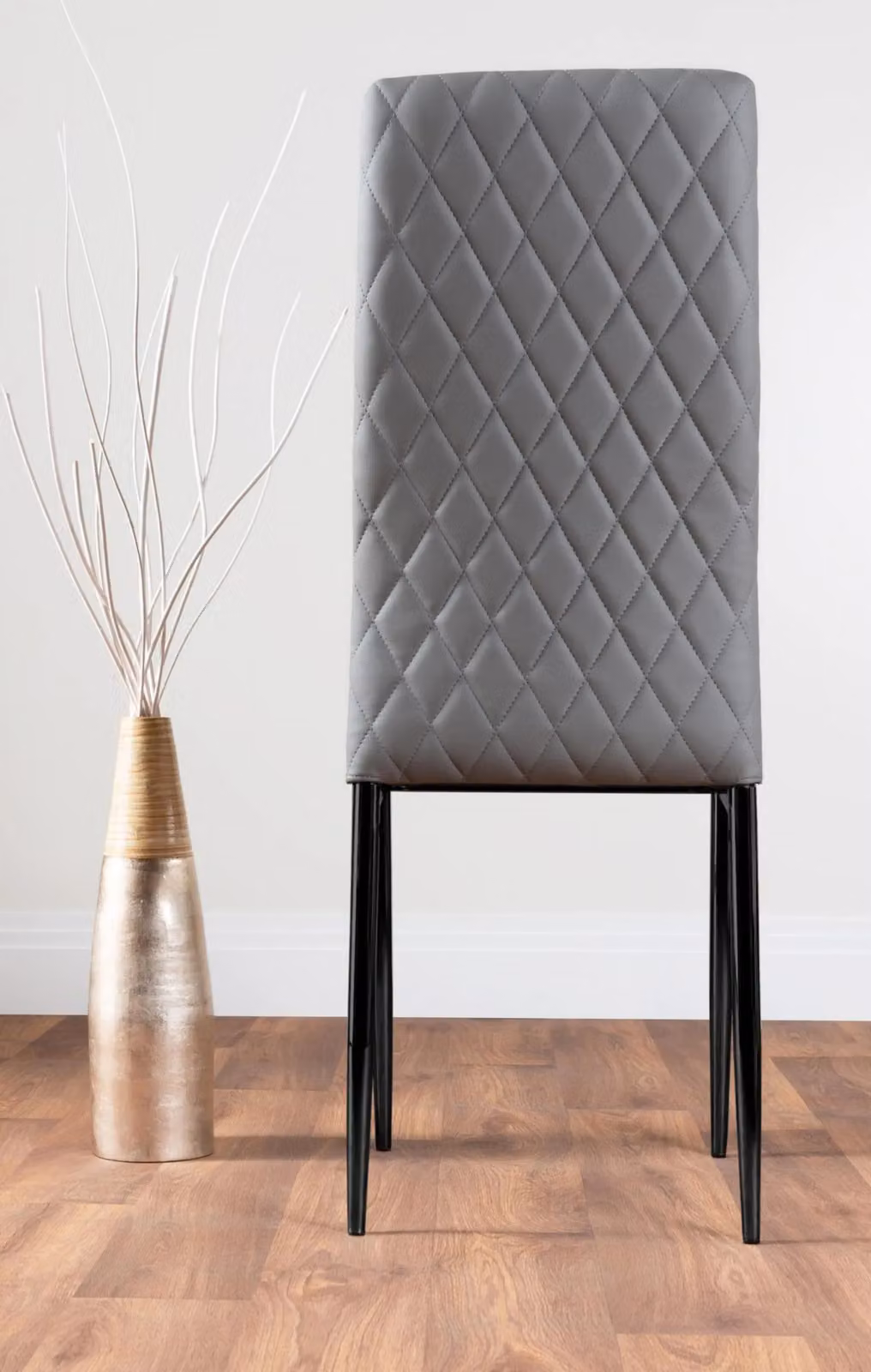 FurnitureboxUK Santorini Brown Round Dining Table and 4 Milan Black Leg Chairs in Grey – 5