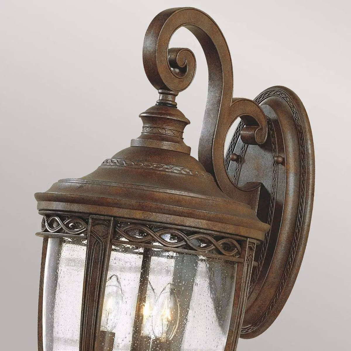 Netlighting English Bridle 3 Light Outdoor Large Wall Lantern in Brown Bronze with Transparent Glass and IP44 Rating – 2