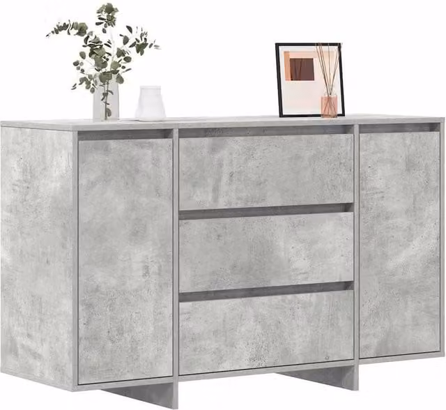 Berkfield Home Industrial Sideboard in Concrete Grey, W/D/H: 120 x 41 x 75 cm – 1