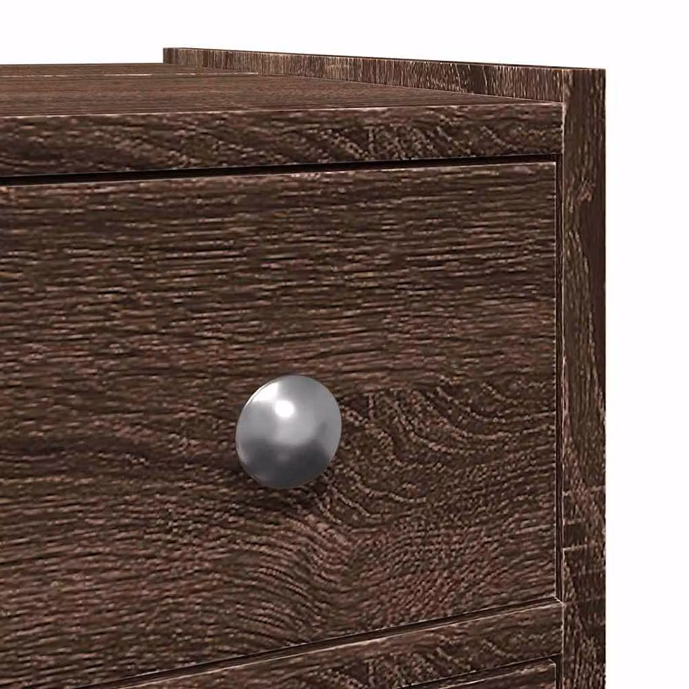 Berkfield Home Narrow Bathroom Cupboard with Wheels in Brown Oak Engineered Wood, W/D/H: 21.5 x 50.0 x 60.0 cm – 5