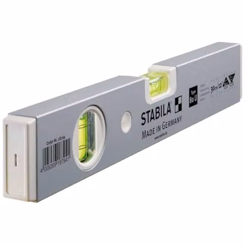 Stabila 80U Spirit Level in Silver and Yellow, Length: 30 cm