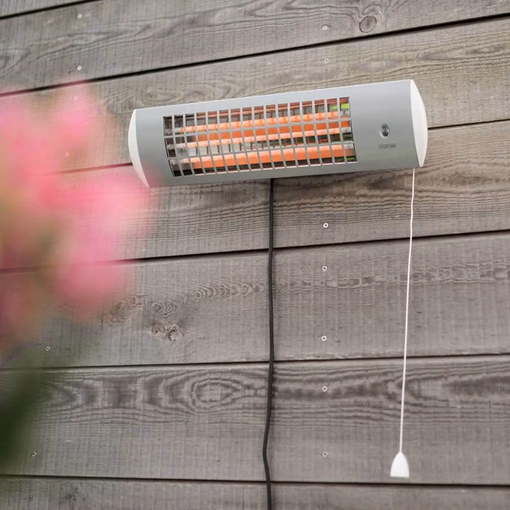 Primrose 1.8kW Wall Mounted Quartz Electric Heater with 3 Power Settings, Pack of 2, Silver – 2