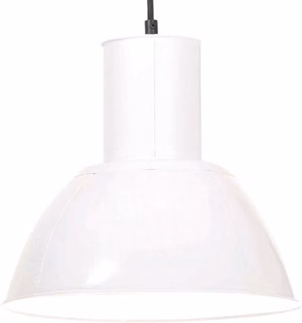 Berkfield Home Round Metal Hanging Lamp in White, Diameter: 28.5 cm, E27, 25 W