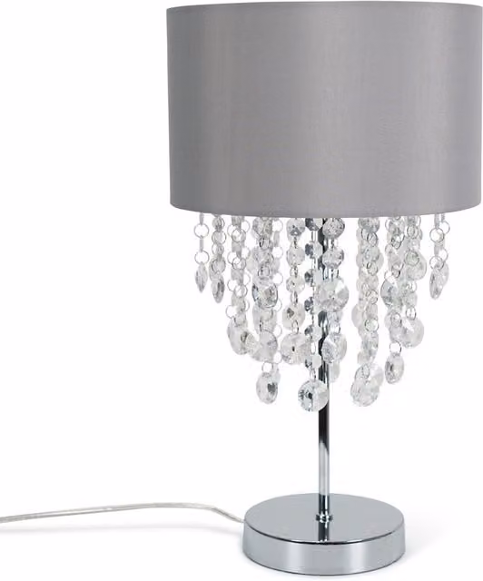 ValueLights Lulu Droplet Table Lamp in Grey and Chrome