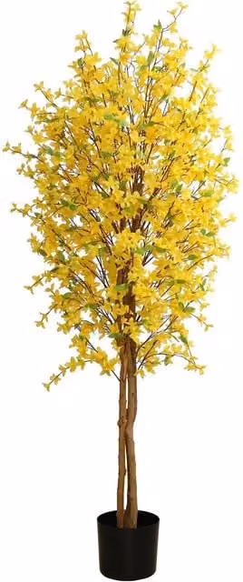 Leaf Design UK Yellow Artificial Forsythia Tree, Height: 150 cm