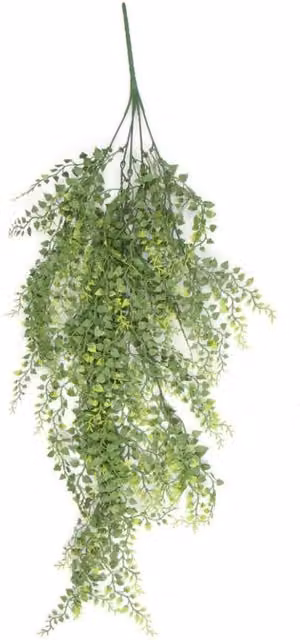 Green Artificial Hanging Button Fern, Fire and UV Resistant, Height: 82 cm