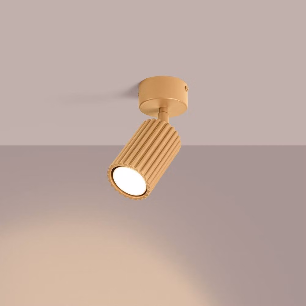 Sollux Lighting minimalist gold/brass metal cylinder ceiling lamp, W/D/H: 18 x 7 x 7 cm – 2
