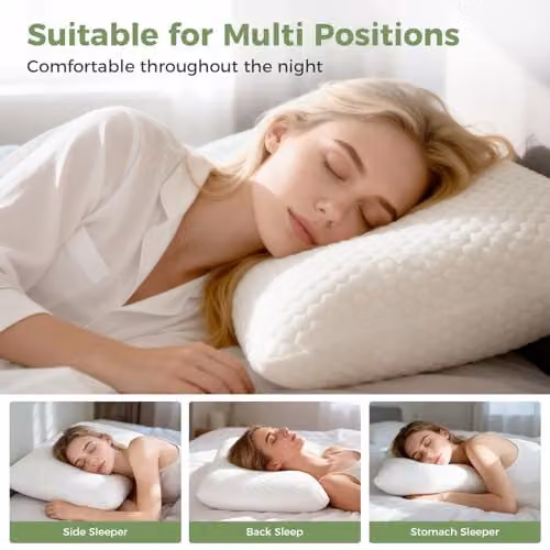 Lavio Ergonomic Cooling Gel Memory Foam Pillow Set of 2, White, W/D/H: 60 x 40 x 12 cm – 2