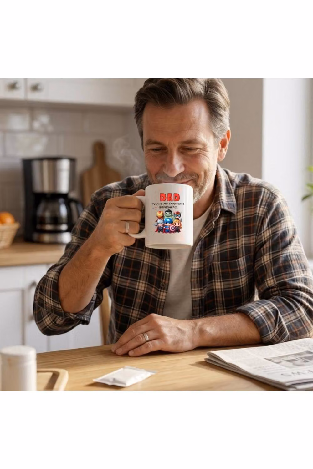 Dyzi Youre My Favourite Superhero Ceramic Mug in White – 4