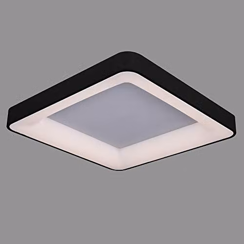 Netlighting Modern LED Flush Ceiling Light, Black, Warm White 3000K, 2750lm, Dimmable – 2