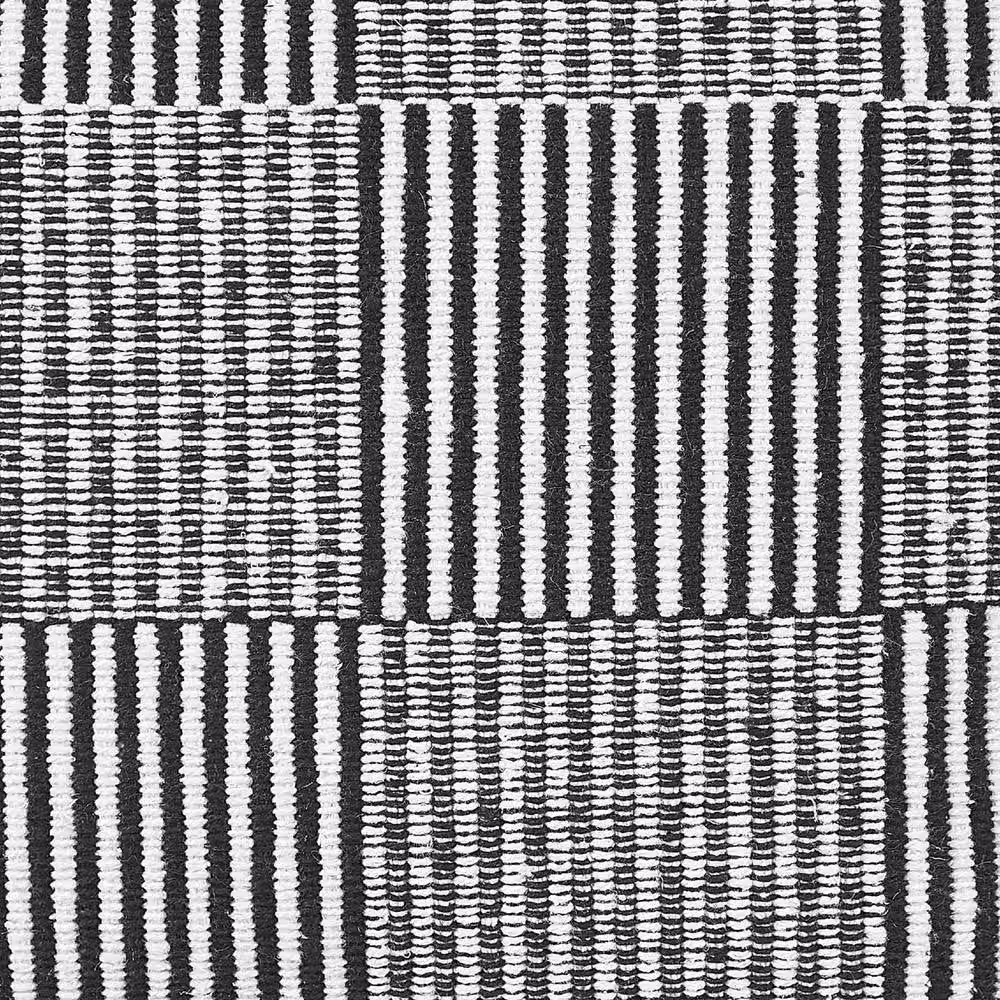 Wyld and Coco Black and White Striped Cotton Cube Pouffe W/D/H: 40 x 40 x 40 cm – 3