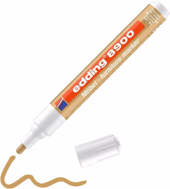 Edding 8900 Permanent Furniture Marker with Bullet Tip in Brown Oak