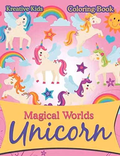 Kreative Kids Magical Worlds Unicorn Colouring Book, Multicolour Paperback