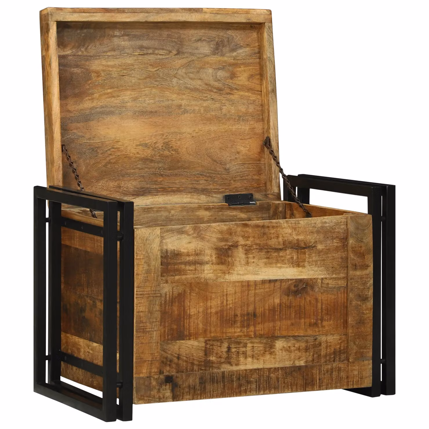 Berkfield Home Solid Mango Wood Storage Box in Brown, W/D/H: 60 x 40 x 41 cm – 2