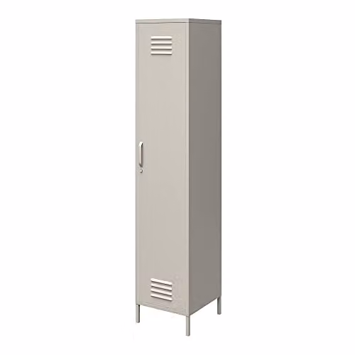 DHP Furniture Bradford Single Metal Storage Cabinet, Taupe