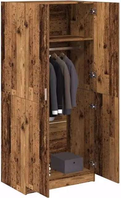 Berkfield Home Old Wood Wardrobe in Brown, W/D/H: 90 x 52 x 200 cm – 1