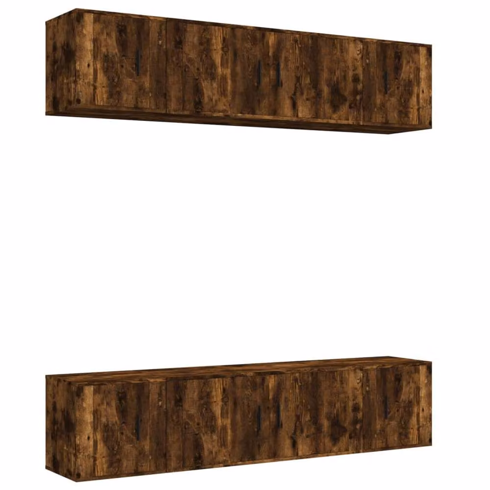 Berkfield Home Classic 6 Piece TV Cabinet Set in Smoked Oak and Brown Engineered Wood – 3