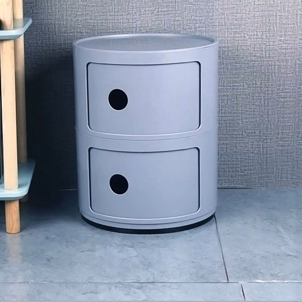 EONLION Round 2 Drawer Chest of Drawers in Grey Plastic – 4