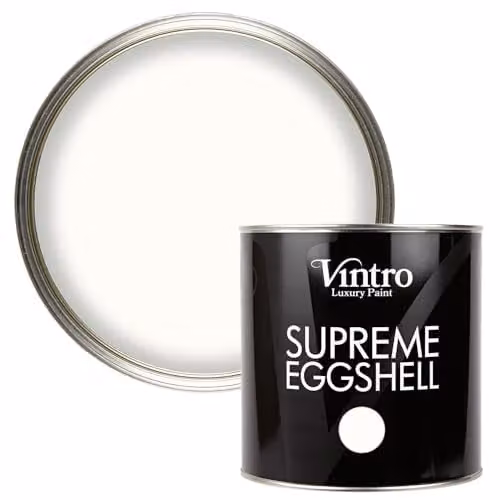 Vintro Water Based Satin Gloss Eggshell Paint for Interior and Exterior Walls, Wood and Trim, White/Grey, 2.5 l