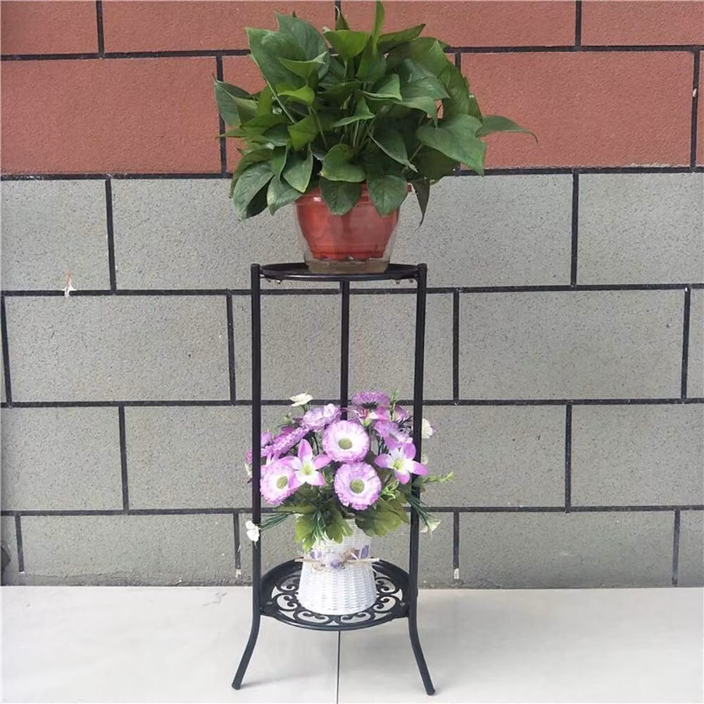 EONLION Black Metal Indoor Plant Pot Display Stand Shelf, W/D/H: 50 x 50 x 50 cm – 4
