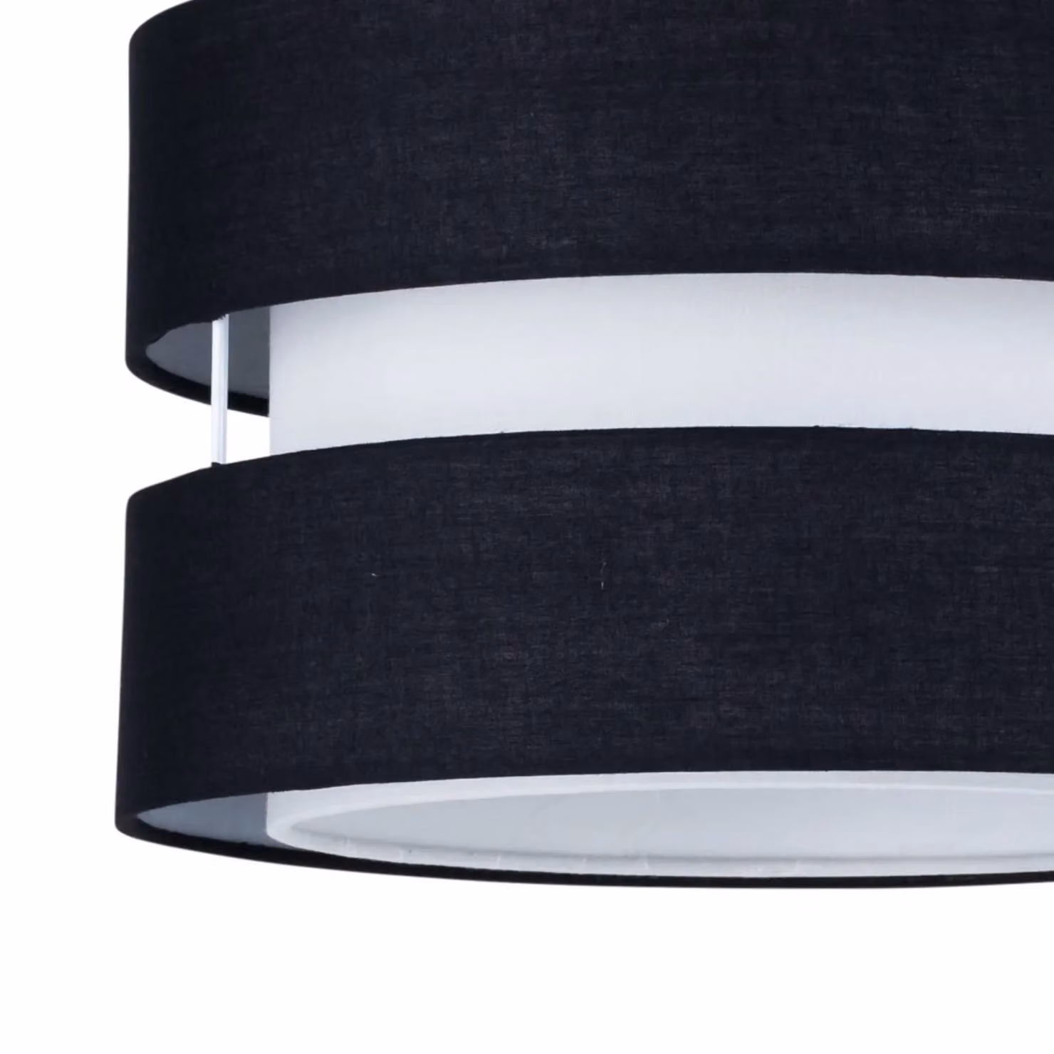 First Choice Lighting Benni Black Fabric Pendant Shade, Diameter: 26 cm – 3