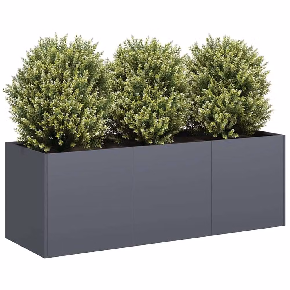 Berkfield Home Anthracite Steel Planter Tub, W/D/H: 120 x 40 x 40 cm – 2
