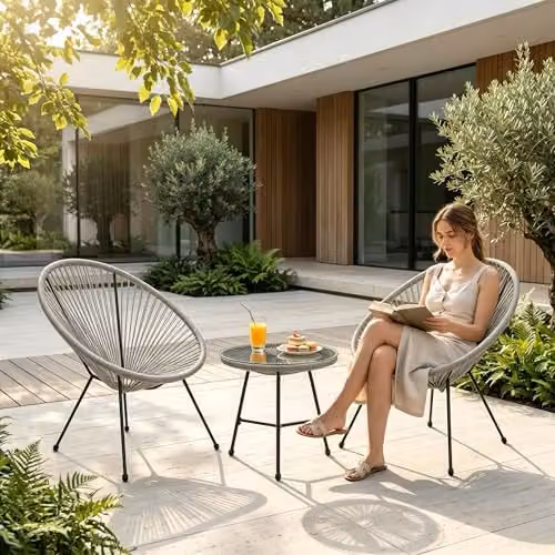 Alivio Modern 2 Seater Outdoor Garden Furniture Set with Coffee Table and Cushions, Grey – 3