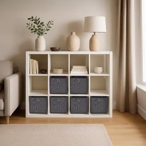 Libbi Lou Fabric Storage Cube Boxes Set of 6, Grey, W/D/H: 30 x 30 x 30 cm – 5