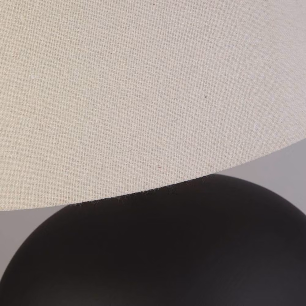 Lighting Collection Large Black Ceramic and Metal Table Lamp – 3