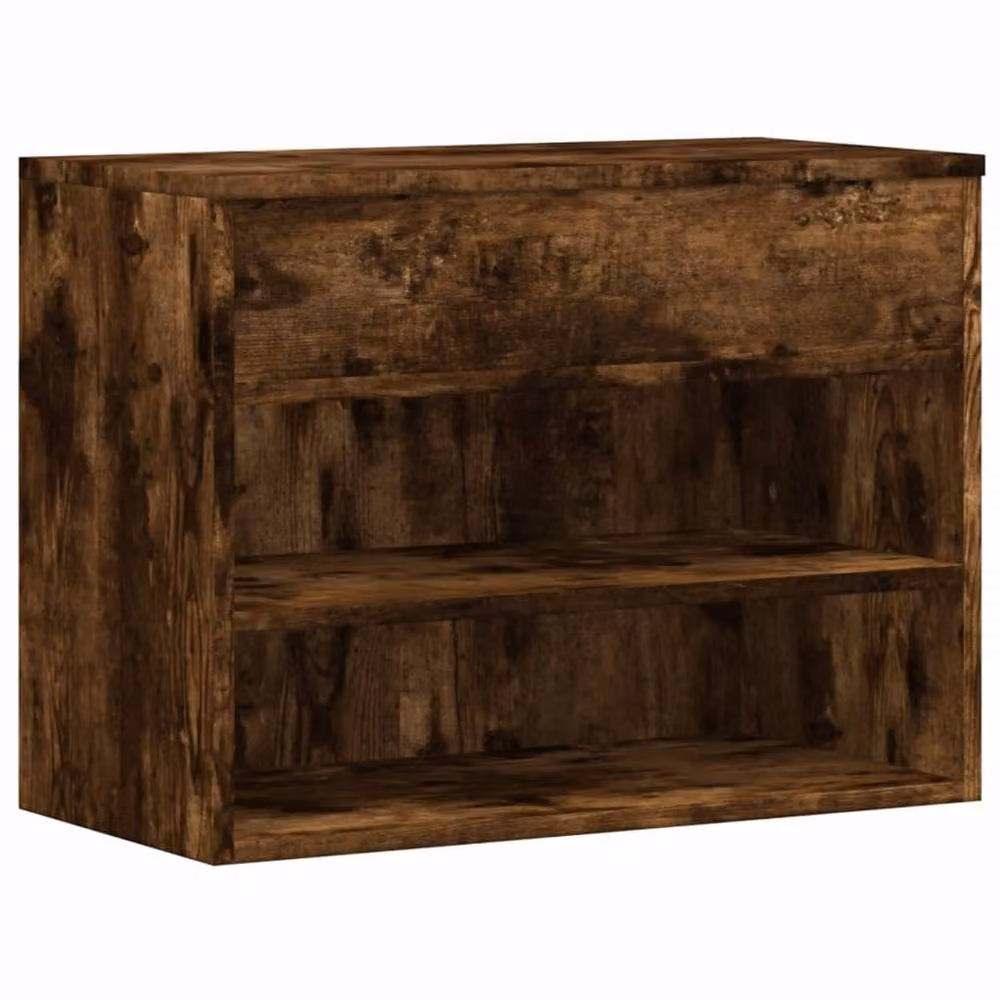 Berkfield Home Smoked Oak Shoe Bench in Brown, W/D/H: 60 x 30 x 45 cm – 3