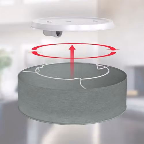 B.K.Licht Grey Fabric Ceiling Light with Ceramic Details, Cylinder Flush Mount Fitting, E27 Socket, Max 40W, W/D/H: 30 x 30 x 10 cm – 4